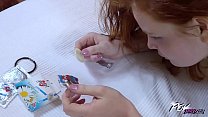 Redhead Amateur's Cunt Soaked With Pussy Crempie