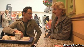 Blonde Granny Jumps On His Cock