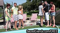 Pool Party Orgy 2 Guys 5 Chicks SecretFriends
